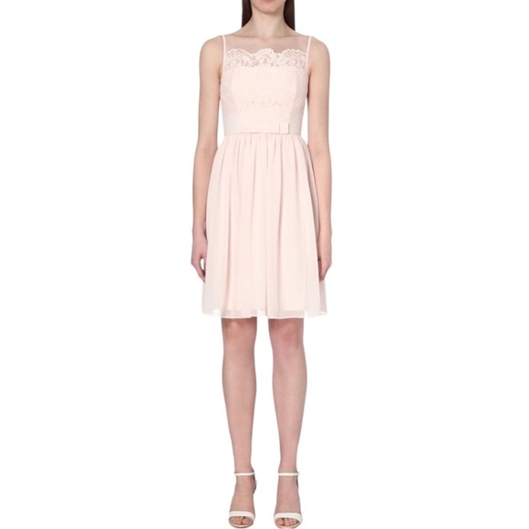 Ted Baker Mimee Blush Pink Lace Bodice and Chiffon Dress Size 1 (US 4/S) - Picture 2 of 11